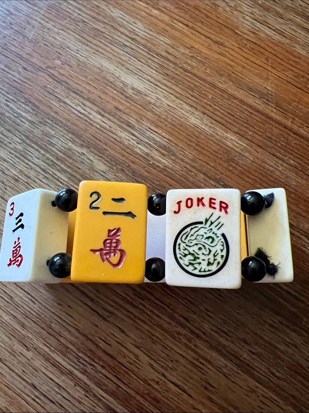 Mahjong Tile Bracelet — Yellow, White, Black